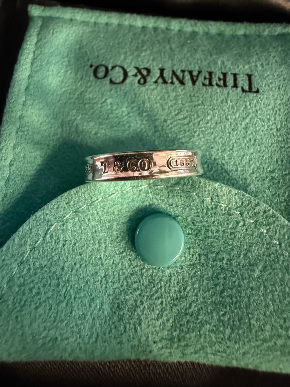 Tiffany & Co. Sterling Silver T & CO Band - Picture 2 of 7